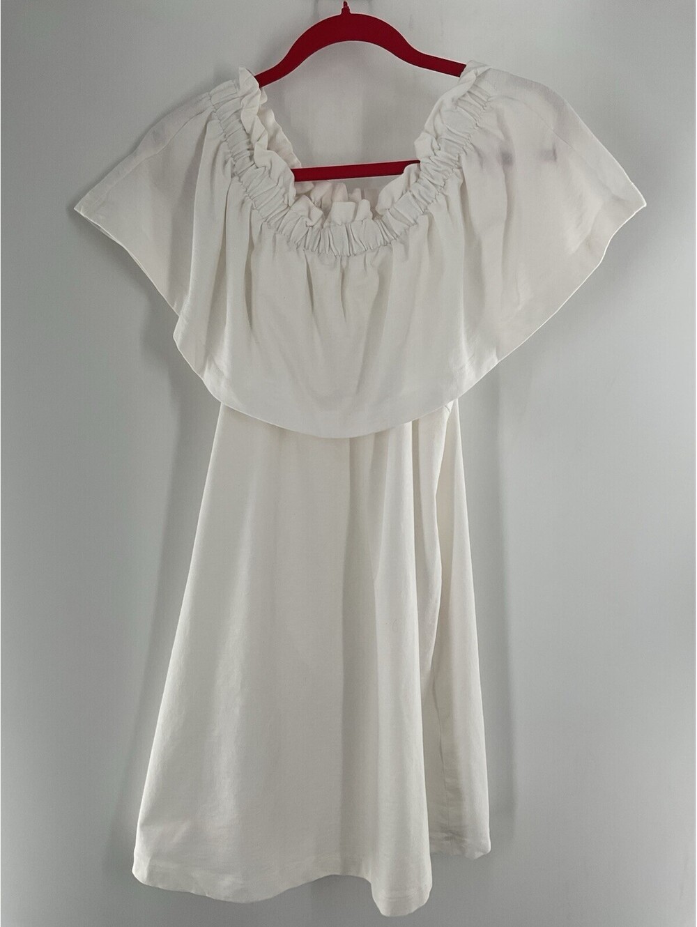 H&M Women’s Size 12 Off Shoulder White Dress Short 035